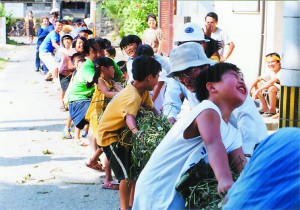 大入かずらの綱引き